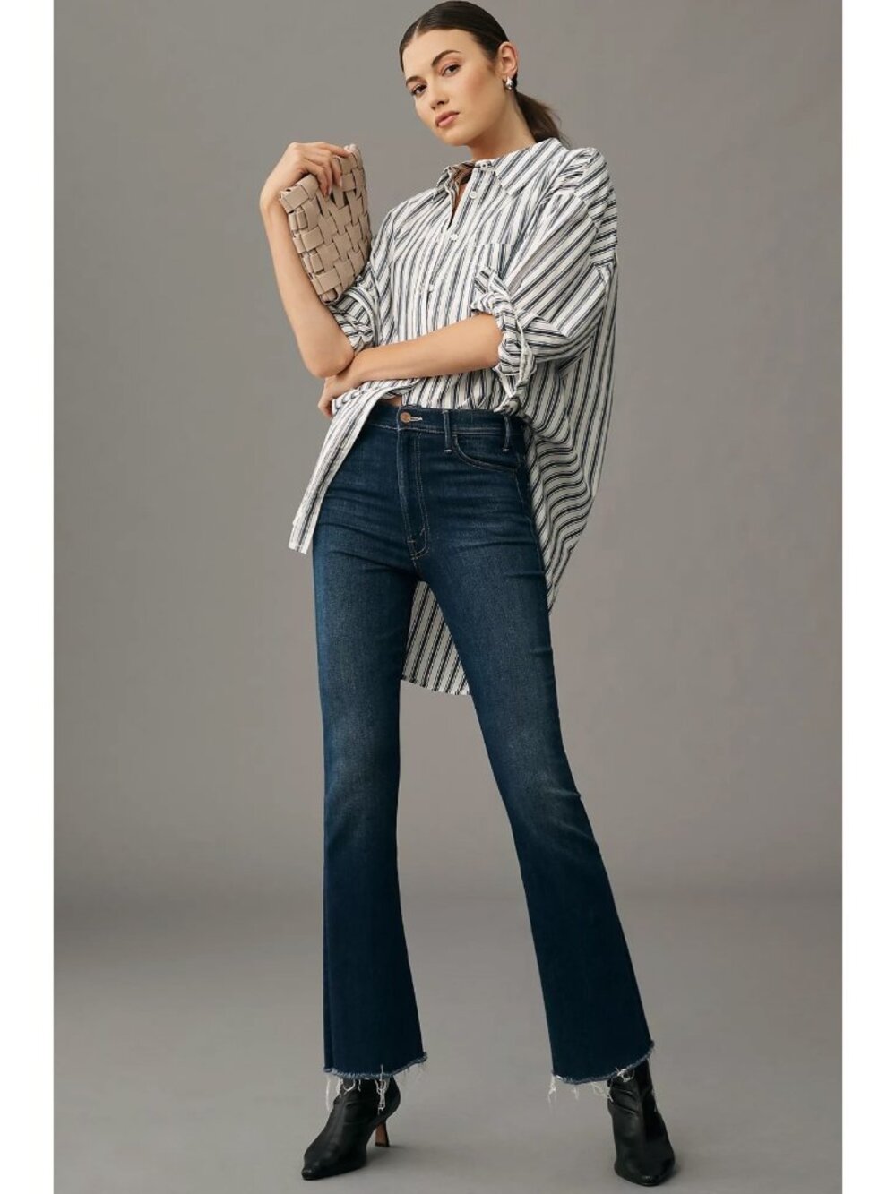 Mother The Hustler Ankle Fray In Home Movies Size 28 Raw Hem Jeans